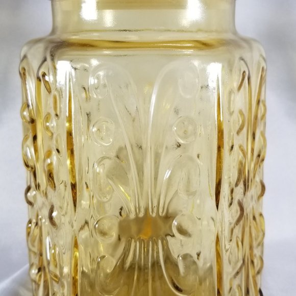 Vintage Federal Glass "Show Off Amber" Large Canister with lid - Picture 1 of 3